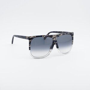 Loewe Filipa LW40001F 56B Sunglasses Blue Havana Square Frame, Smoke Lenses